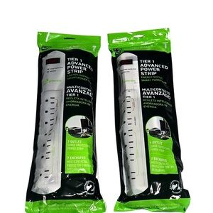(2) Greenlite Tier 1 Advanced 7 Outlet Power Strip 3FT Smart Energy Saving